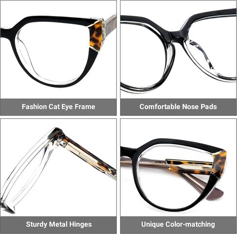 Zeelool Stylish Oversized Cat Eye with Clear Lens for Women Joyce ZJGT550502 in Saudi Arabia