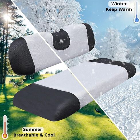 Golf Cart Seat Cover Set for Club Car DS, EZGO TXT, Small Breathable Bench Seat Covers, Washable Polyester Mesh Cloth without Logo in Saudi Arabia