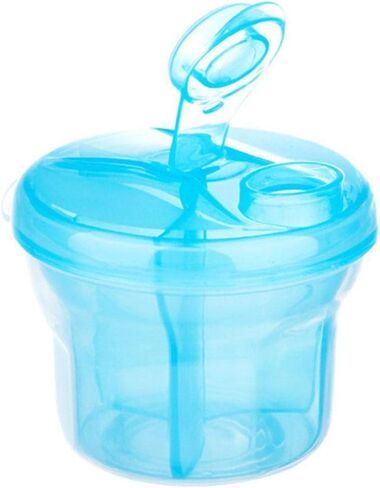 Compact Milk Powder Dispenser, 3 Section Food Container, Ideal for Outdoor Travel, Easy to Clean (Blue) in Saudi Arabia