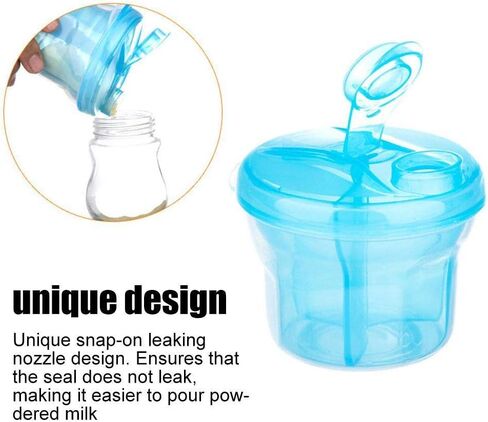 Compact Milk Powder Dispenser, 3 Section Food Container, Ideal for Outdoor Travel, Easy to Clean (Blue) in Saudi Arabia