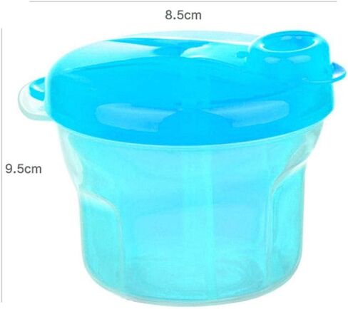 Compact Milk Powder Dispenser, 3 Section Food Container, Ideal for Outdoor Travel, Easy to Clean (Blue) in Saudi Arabia