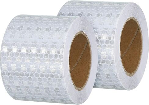 PATIKIL Reflective Tape, 2Pack 2 Inch x 16 FT Waterproof Self Adhesive High Visibility Safety Warning Tape Outdoor Reflectors for Trucks Trailers Cars, Fluorescent Yellow in Saudi Arabia