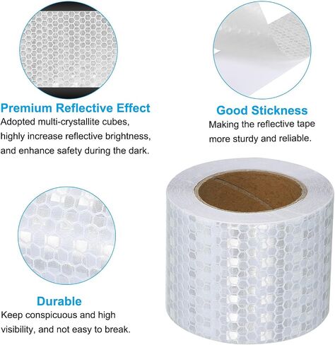PATIKIL Reflective Tape, 2Pack 2 Inch x 16 FT Waterproof Self Adhesive High Visibility Safety Warning Tape Outdoor Reflectors for Trucks Trailers Cars, Fluorescent Yellow in Saudi Arabia