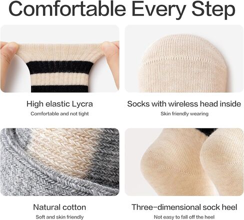 4 PCS Baby Socks, Baby Mid-Crew Socks, Fashion Newborn Socks, Infant Essentials for Little Girls & Boys, Toddlers Kids in Saudi Arabia