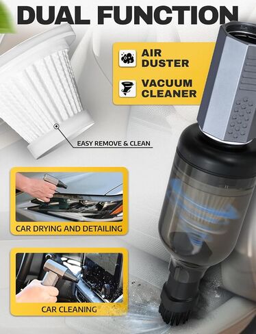 Electric Compressed Air Duster for Computer with Vacuum Mode - 150000RPM Mini Air Blower for Car Detailing - Handheld Blower Cordless Air Pressure Gun - Turbina de Aire Comprimido para Limpiar PC in Saudi Arabia