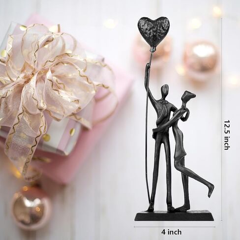 Anniversary for Couple,Affectionate Couple Statue Kissing Under Umbrella,Handcrafted Cast Iron Couple Sculpture in Love,for Wedding Gifts 6th Anniversary Birthday Gifts in Saudi Arabia