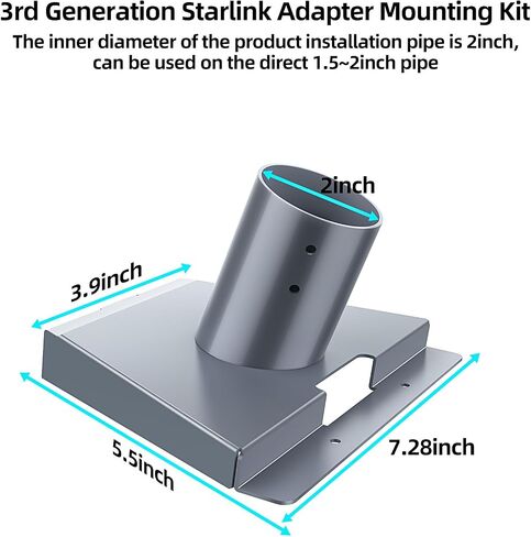 Heavy Duty for Starlink Gen 3 Pipe Adapter,Starlink Gen3 Pipe Adapter Mount,Starlink Gen 3 Mount,Starlink Gen 3 Pole Mount,Starlink Gen 3 Roof Mount Adjustable Gen3 Starlink V3 Mounting Kits (Gray) in Saudi Arabia
