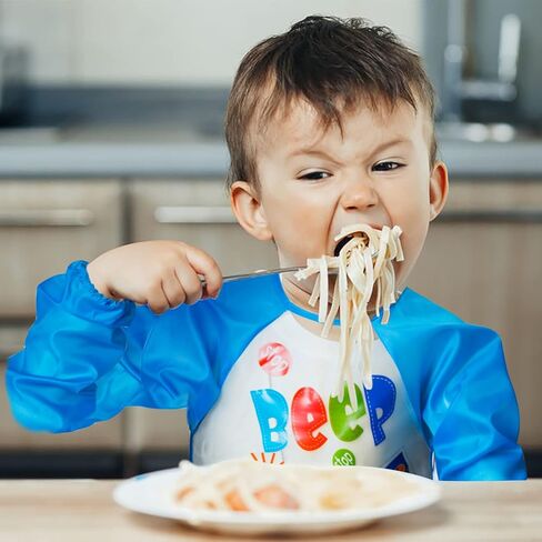 R HORSE 5 قطع مريلة بأكمام طويلة للأطفال الصغار مريلة ذات أكمام مقاومة للماء مرايل تغذية الرضع الملونة مع سيارة قرد الأسد ديناصور نمط هدية لاستحمام الطفل in Kuwait