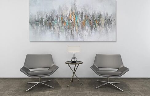 RFDEPOT ARTS Black and White Canvas Wall Art - Abstract Painting with Gold Foil Room Decor in Saudi Arabia