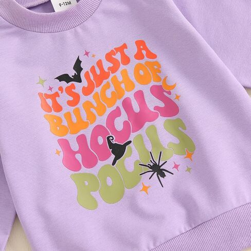 FYBITBO Halloween Outfits For Toddler Girls Cute Long Sleeve Sweatshirt Pumpkin Flare Pants Toddler Girl Fall Clothes Set in Saudi Arabia