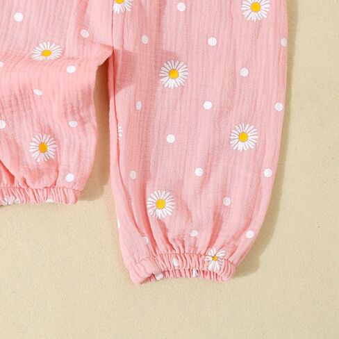 Tsnbre Newborn Baby Girl Clothes Letter Daisy Rib Knit Romper Pants Headband Fall Winter Outfits 3 6 12 18 Months in Saudi Arabia