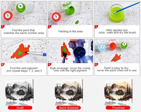 TUMOVO Animals Paint by Number for Adults, Fantasy Abstract Raccoon Paint by Numbers, Abstraction Art DIY Oil Painting on Canvas with Brushes and Pigment, 16x20 Inch, Frameless in Saudi Arabia