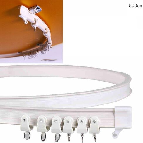 Bendable Plastic Metal Alloy Rod Flexible Window Curtain Track Poles Ceiling Mounting (300cm Ceiling Mount) in Saudi Arabia