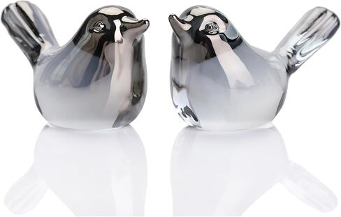 Small Bird Figurines Home Decor Glass Crystal Bird Statue Modern Style Decorative Ornaments for Living Room, Bedroom, Farmhouse, Office Desktop, Book Shelf, Coffee Table, Cabinets (Gold) in Saudi Arabia