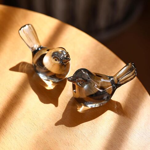 Small Bird Figurines Home Decor Glass Crystal Bird Statue Modern Style Decorative Ornaments for Living Room, Bedroom, Farmhouse, Office Desktop, Book Shelf, Coffee Table, Cabinets (Gold) in Saudi Arabia