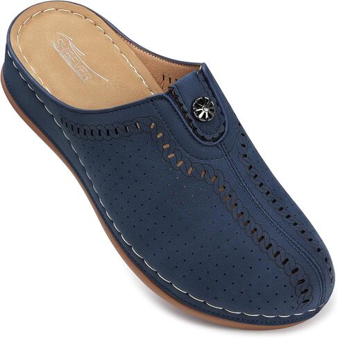 SHIBEVER Clogs for Womens Mules Shoes: Slip-On Flat Mule Shoes - Closed Toe Sandals Comfortable in Saudi Arabia