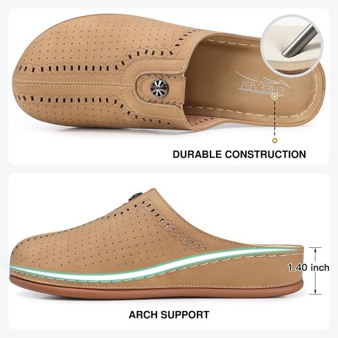 SHIBEVER Clogs for Womens Mules Shoes: Slip-On Flat Mule Shoes - Closed Toe Sandals Comfortable in Saudi Arabia