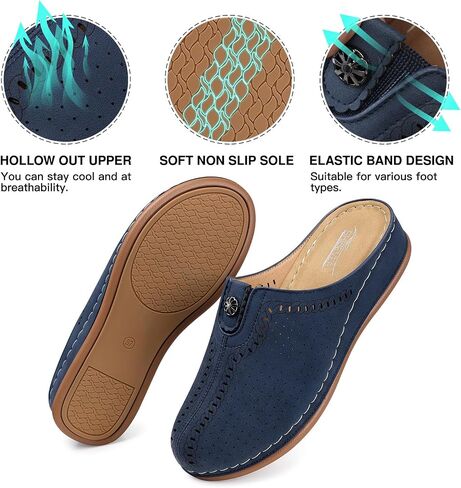 SHIBEVER Clogs for Womens Mules Shoes: Slip-On Flat Mule Shoes - Closed Toe Sandals Comfortable in Saudi Arabia