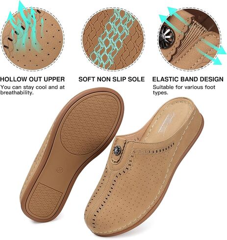 SHIBEVER Clogs for Womens Mules Shoes: Slip-On Flat Mule Shoes - Closed Toe Sandals Comfortable in Saudi Arabia