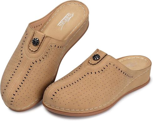 SHIBEVER Clogs for Womens Mules Shoes: Slip-On Flat Mule Shoes - Closed Toe Sandals Comfortable in Saudi Arabia