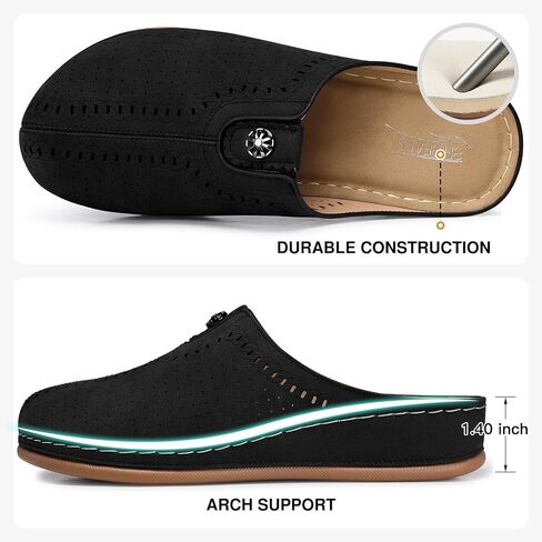 قباقيب SHIBEVER للأحذية النسائية ذات الكعب العالي: أحذية مسطحة سهلة الارتداء - صنادل مغلقة عند الأصابع مريحة in Kuwait