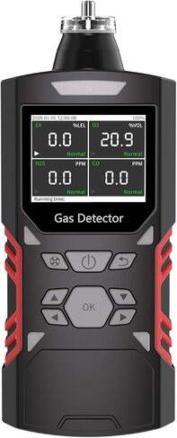 Gas Detector, 4 in 1 Gas Monitor Color Display H2S, O2, CO and EX 2500mAh high Capacity Battery Rechargeable Gas Sniffer in Saudi Arabia