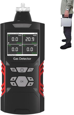 Gas Detector, 4 in 1 Gas Monitor Color Display H2S, O2, CO and EX 2500mAh high Capacity Battery Rechargeable Gas Sniffer in Saudi Arabia