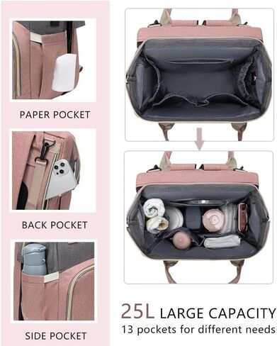 Diaper Bag Backpack ， Baby Toddler Bags for Girls Boys Women Large Big Travel Backpack (grey) in Saudi Arabia