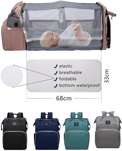 Diaper Bag Backpack ， Baby Toddler Bags for Girls Boys Women Large Big Travel Backpack (grey) in Saudi Arabia