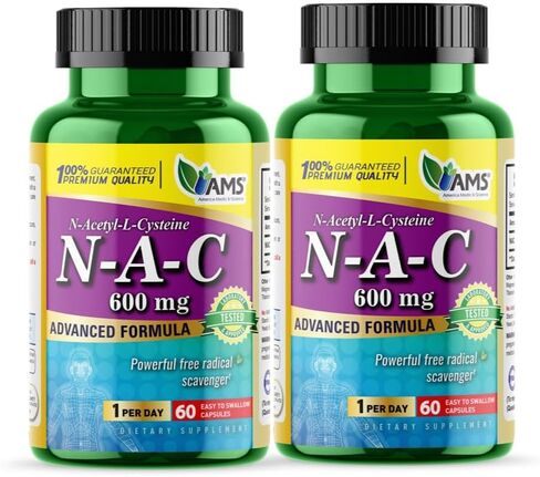 America Medic & Science NAC 600mg – NAC Supplement for Lung Health & Immune Support, Liver Support & Antioxidants – N-Acetyl-Cysteine – 60 Capsules (Pack of 1) in Saudi Arabia