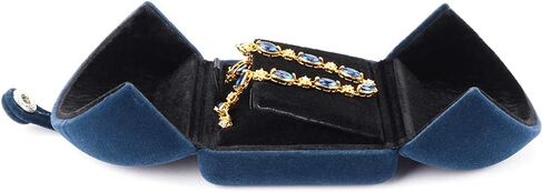 iSuperb Royal Blue Velvet Necklace Long Chain Box Jewelry Gift Box Pendant Bracelet Jewelry Packaging Boxes for Wedding Engagment Proposal Gift in Kuwait