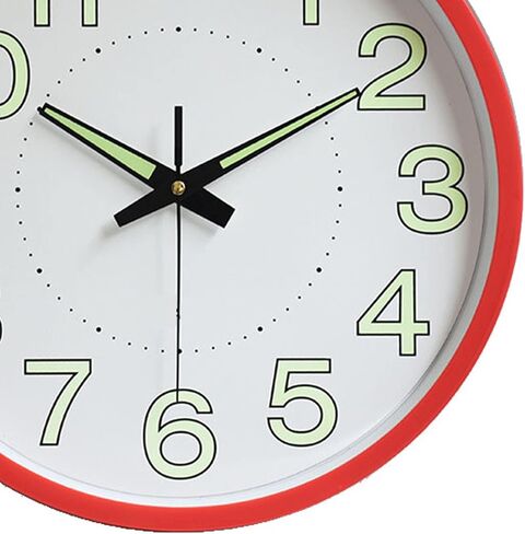 12 Inch Wall Clock, Glow in The Dark Wall Clock Silent Non Ticking Wooden Wall Clocks, Luminous Decorative Wall Clock Minimalist Round Quartz Clock for Bedroom Living Room Decoration(Silver) in Saudi Arabia