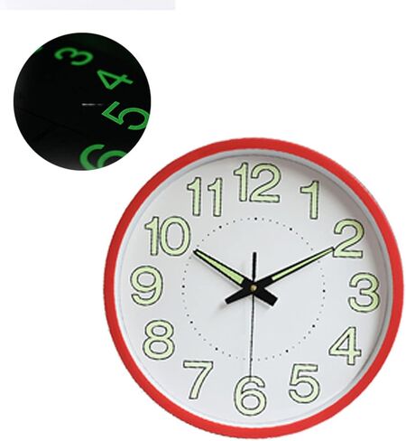 12 Inch Wall Clock, Glow in The Dark Wall Clock Silent Non Ticking Wooden Wall Clocks, Luminous Decorative Wall Clock Minimalist Round Quartz Clock for Bedroom Living Room Decoration(Silver) in Saudi Arabia