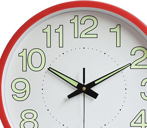 12 Inch Wall Clock, Glow in The Dark Wall Clock Silent Non Ticking Wooden Wall Clocks, Luminous Decorative Wall Clock Minimalist Round Quartz Clock for Bedroom Living Room Decoration(Silver) in Saudi Arabia