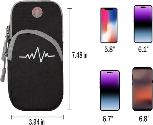 Phone Arm Bag Sweatproof Sport Phone Armband Armband Running Armbag with Adjustable Arm Strap for Fitness Running (Black) in Saudi Arabia