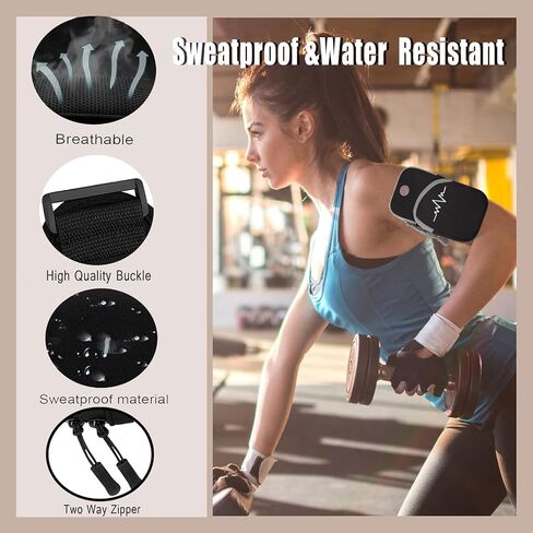 Phone Arm Bag Sweatproof Sport Phone Armband Armband Running Armbag with Adjustable Arm Strap for Fitness Running (Black) in Saudi Arabia