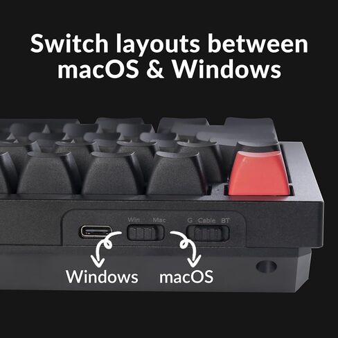 Keychron Q6 Max QMK/LAUNCHER Wireless Bluetooth/2.4 جيجا هرتز/USB-C لوحة مفاتيح ميكانيكية سلكية مخصصة، مقبض كامل الحجم قابل للبرمجة بإضاءة خلفية RGB ومفتاح Gateron Brown قابل للتبديل السريع لنظام التشغيل Mac Windows Linux - أسود in Saudi Arabia