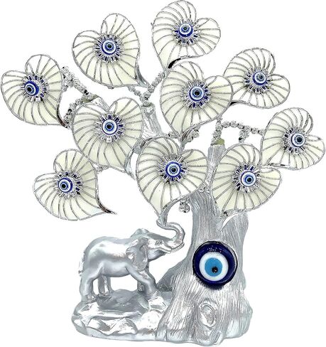 Blue Evil Eye Turkish Nazar Money Fortune Tree Lucky Elephant Design Protection Gift Home Decor Ornament in Kuwait