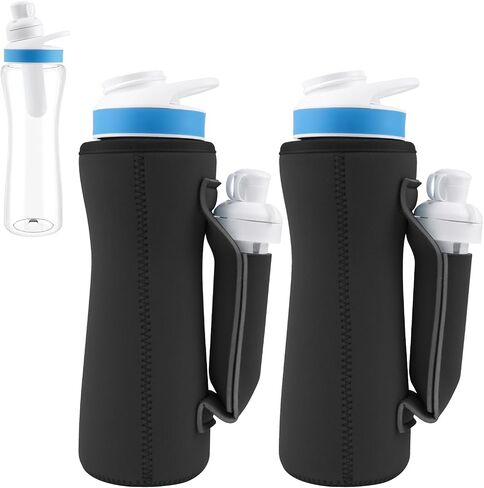 2Pcs Sleeve for Cirkul Water Bottle, Cirkul Water Bottle Sleeve, for 22oz Plastic & Stainless Steel Bottles, Sweat Absorbing Cirkul Sleeve, with Storage Handle, for Retaining Temperature in Saudi Arabia