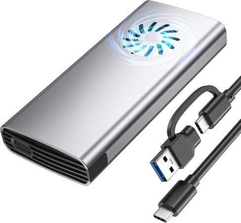 M.2 Enclosure NVMe SSD Adapter, FEMORO NVMe to USB C 3.2 Gen 2 10Gbps NVMe PCle SATA External Case Tool-Free with Mute Cooling Fan Supports UASP Trim M-Key/B+M Key for 2242 2280 SSD in Kuwait