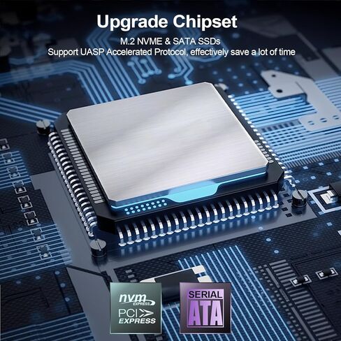 M.2 Enclosure NVMe SSD Adapter, FEMORO NVMe to USB C 3.2 Gen 2 10Gbps NVMe PCle SATA External Case Tool-Free with Mute Cooling Fan Supports UASP Trim M-Key/B+M Key for 2242 2280 SSD in Kuwait