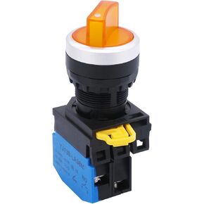 TWTADE 22mm SPST 1 NO Two 2 - Positions Maintained Latching Rotary Shell (Green) LED lamp Select Selector Switch 440V 10A (Quality Assurance for 3 Years) LA38M-10XD-21