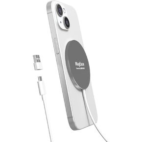 Magnetic Wireless Charger,MagEase 15W Wireless Charger mag~Safe Compatible with iPhone 16/15/14/13/12, AirPods 3/2/Pro/Pro2 and Samsung S24 Ultra, 5 Ft Cord, USB-C/A Plugs & mag~Safe Ring,Starry Grey