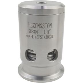 1.5" Tri Clamp Pressure Relief Valve and Vacuum Valve SS304 Stainless Steel Adjustable PRV with Antivaccum Function,Range 0~36psi (15PSI Set Pressure)