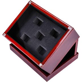Championship Ring Display Case Box Holder 4 Slot Hole Baseball Ring Display Case Softball Ring Box Football Ring Case Class Ring Display Box High School Ring Display Box Graduate Ring Box