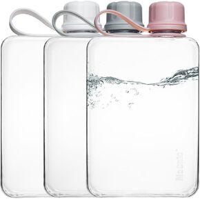 MoChic Flat Water Bottle Portable Slim Water Bottle Design BPA Free Wallet Water Bottle, Can be Put into Small Pockets, Makeup Bags and Handbags, Suitable for Travel, Work and Outdoor Sports 8oz(pink)