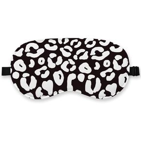 Preppy Leopard Silk Eye Mask for Sleeping, Black Leopard Mask, Leopard Print Blindfold Adjustable Strap Night Sleep Mask for Women Girls, Airplane Travel Nap,Pink Leopard Sleeping Mask Eye Cover