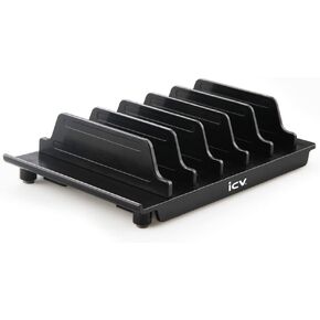 iCV Adjustable Universal Multi Device Organizer Dock Stand Holder, Compatible for iPhone, Samsung Galaxy, Google Nexus, Pixel, All Android Phone-No Charging Port (White)