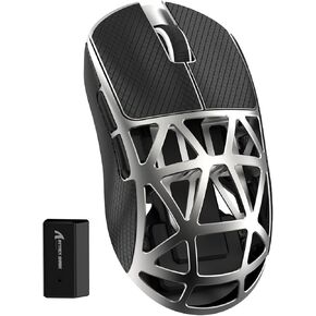 ZIYOU LANG x Attack Shark R2 Wireless Gaming Mouse, Ultra Lightweight Magnesium Alloy, PAW3950 42000 DPI Optical Sensor, 8KHz Polling Rate, BT/2.4G/Wired Programmable Mice with Grips Sticker (Grey)