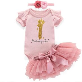 1St Year Birthday Girl First Birthday Outfit Tutu Dress For Baby Girl Photoshoot Outfits